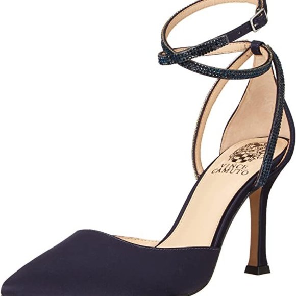 Vince Camuto Women's navy blue Ketrinda Ankle Strap Pump - Picture 1 of 5